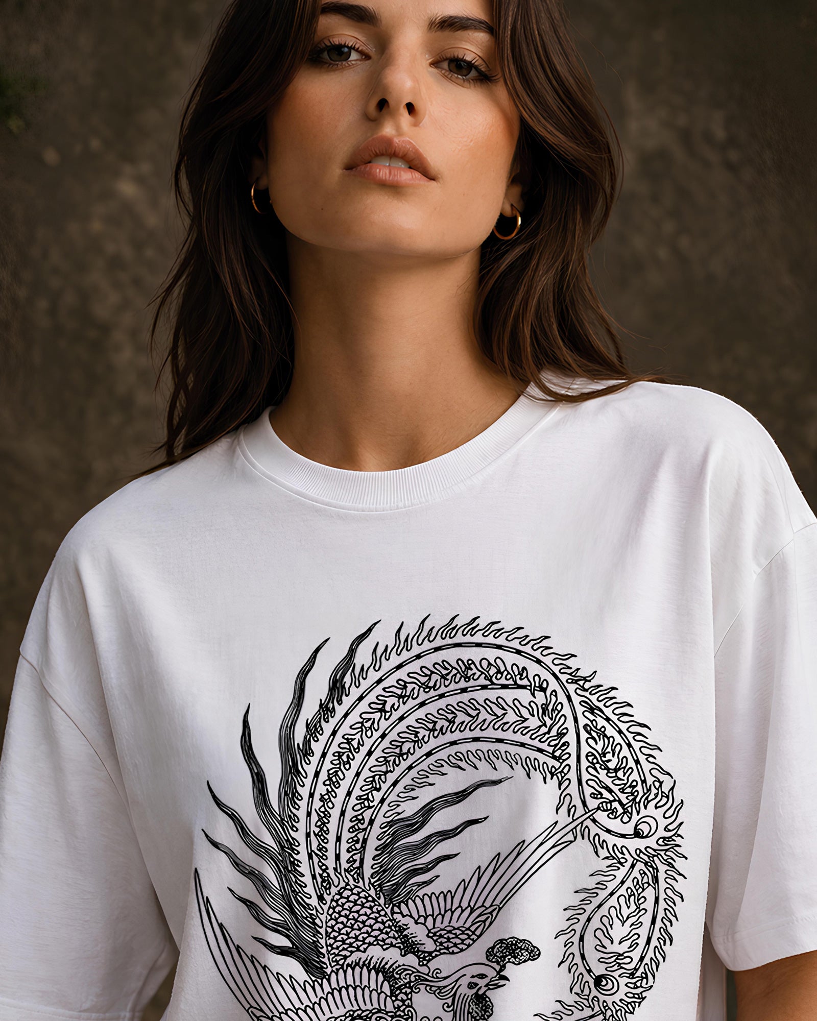 Rise of the Firebird Aesthetic Print - Oversized T-Shirt for Women