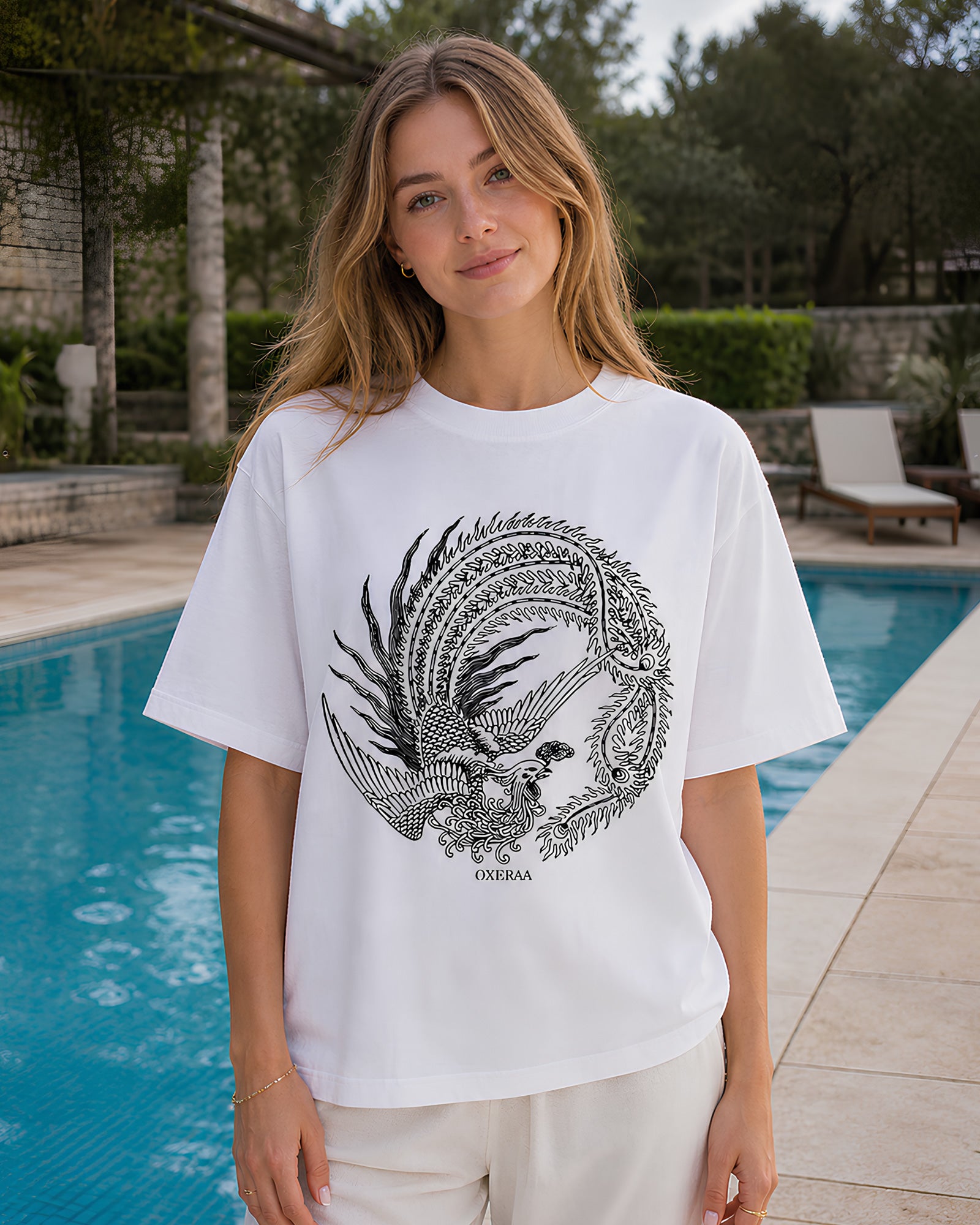 Rise of the Firebird Aesthetic Print - Oversized T-Shirt for Women