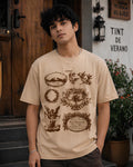 Royal Etchings Aesthetic Print - Oversized T-Shirt for Men