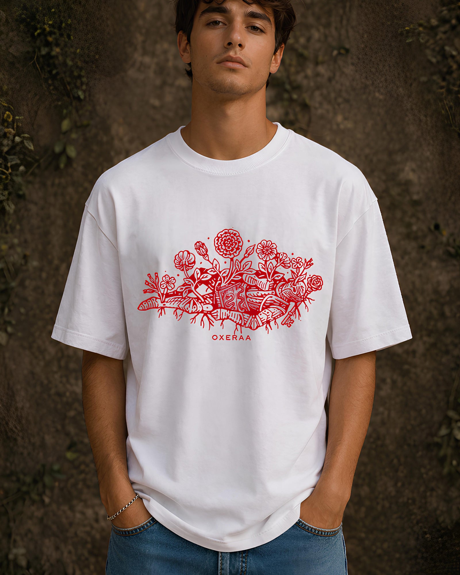 Sacred Knights Aesthetic Print - Oversized T-Shirt for Men