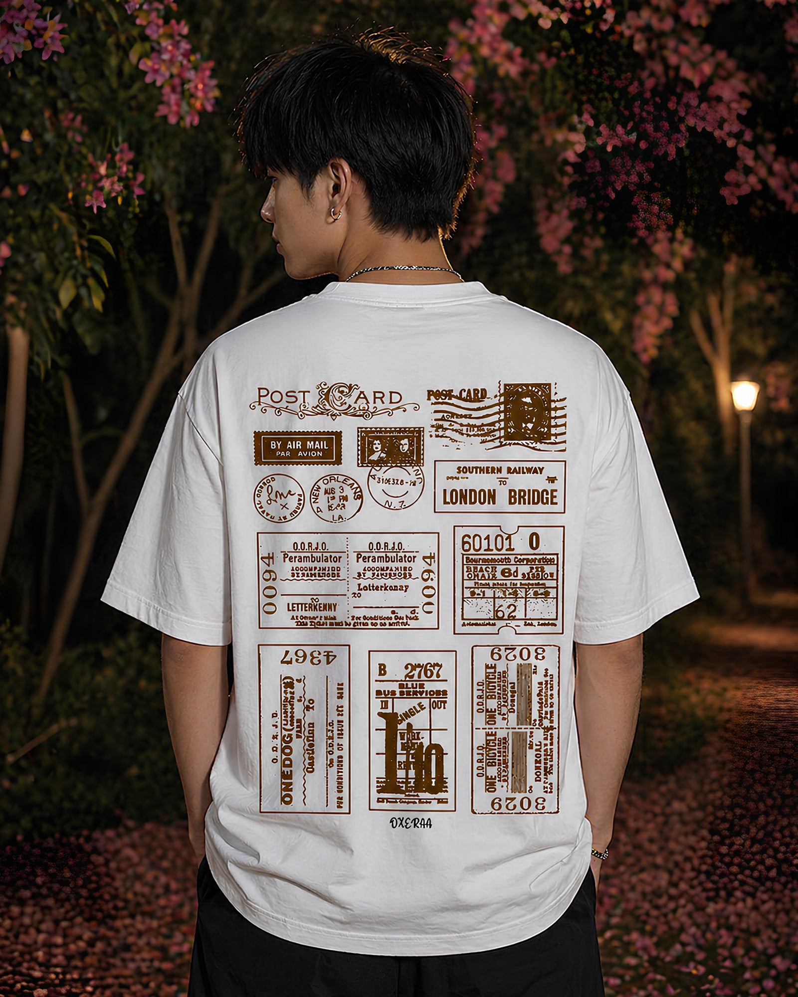 Stamped memories Aesthetic Print - Oversized T-Shirt for Men