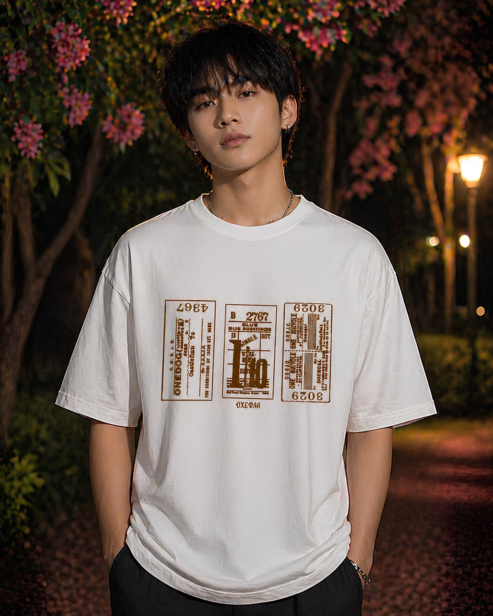 Stamped memories Aesthetic Print - Oversized T-Shirt for Men