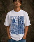 Stone & Spire Aesthetic Print - Oversized T-Shirt for Men