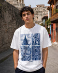 Stone & Spire Aesthetic Print - Oversized T-Shirt for Men