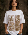 Stone & Spire Aesthetic Print - Oversized T-Shirt for Women