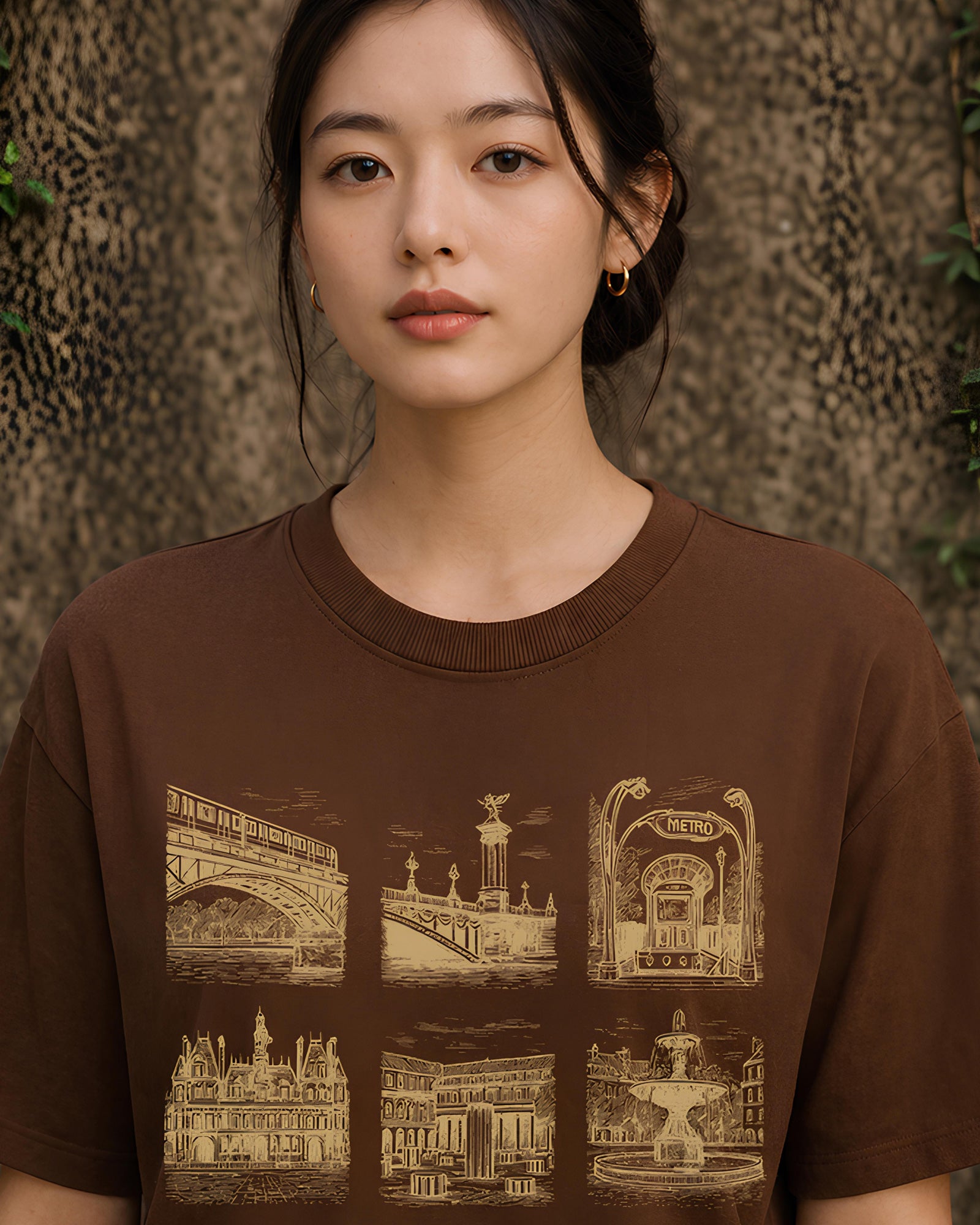 Streets of Europe Aesthetic Print - Oversized T-Shirt for Women
