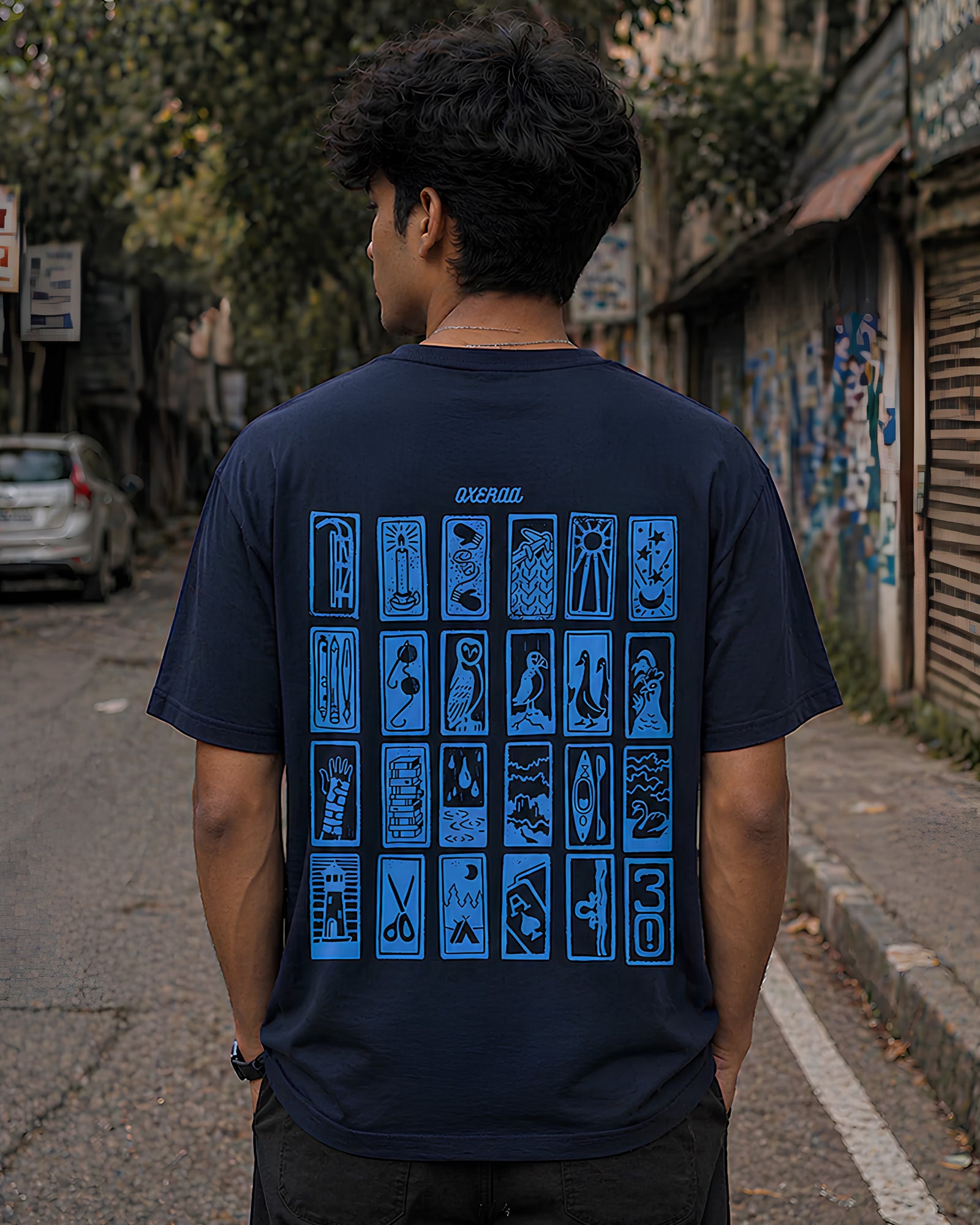 The Block Chronicle Aesthetic Print - Oversized T-Shirt for Men