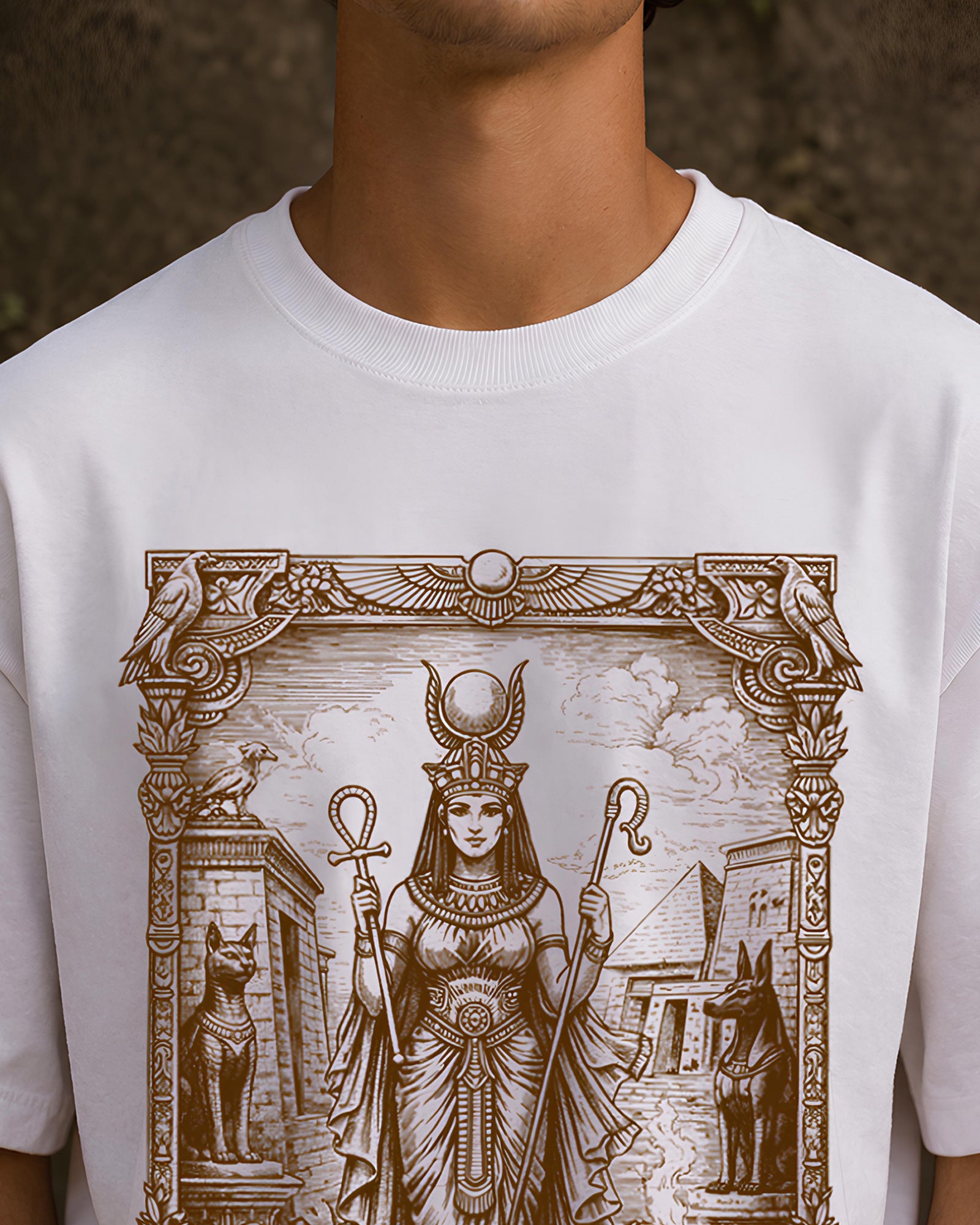 The Divine Queen Aesthetic Print - Oversized T-Shirt for Men