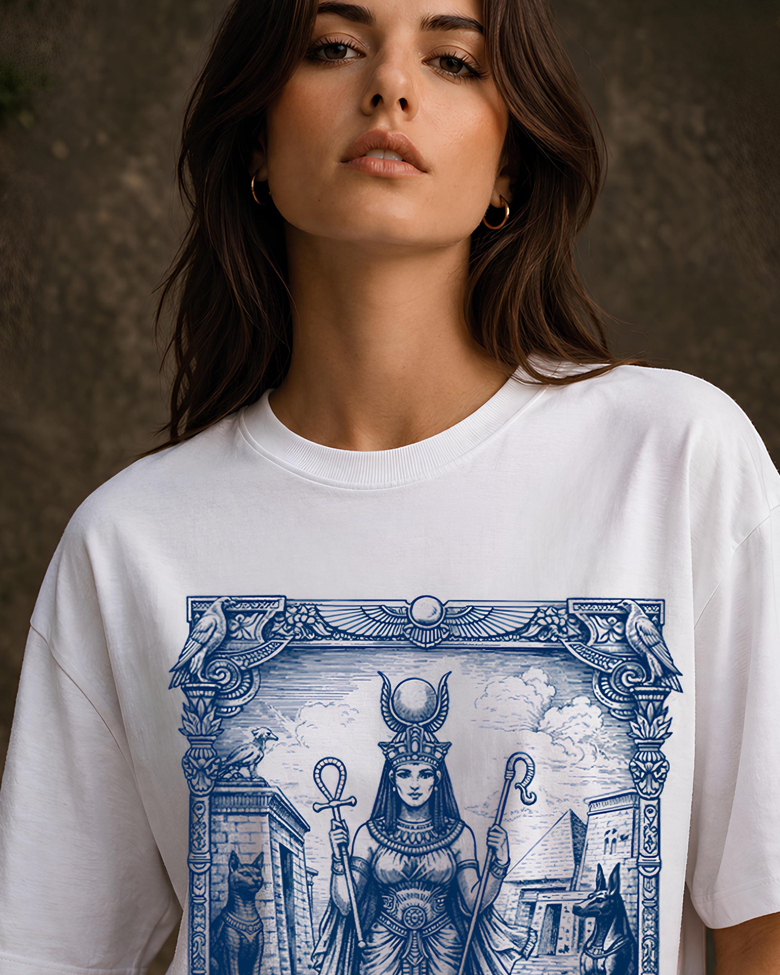 The Divine Queen Aesthetic Print - Oversized T-Shirt for Women