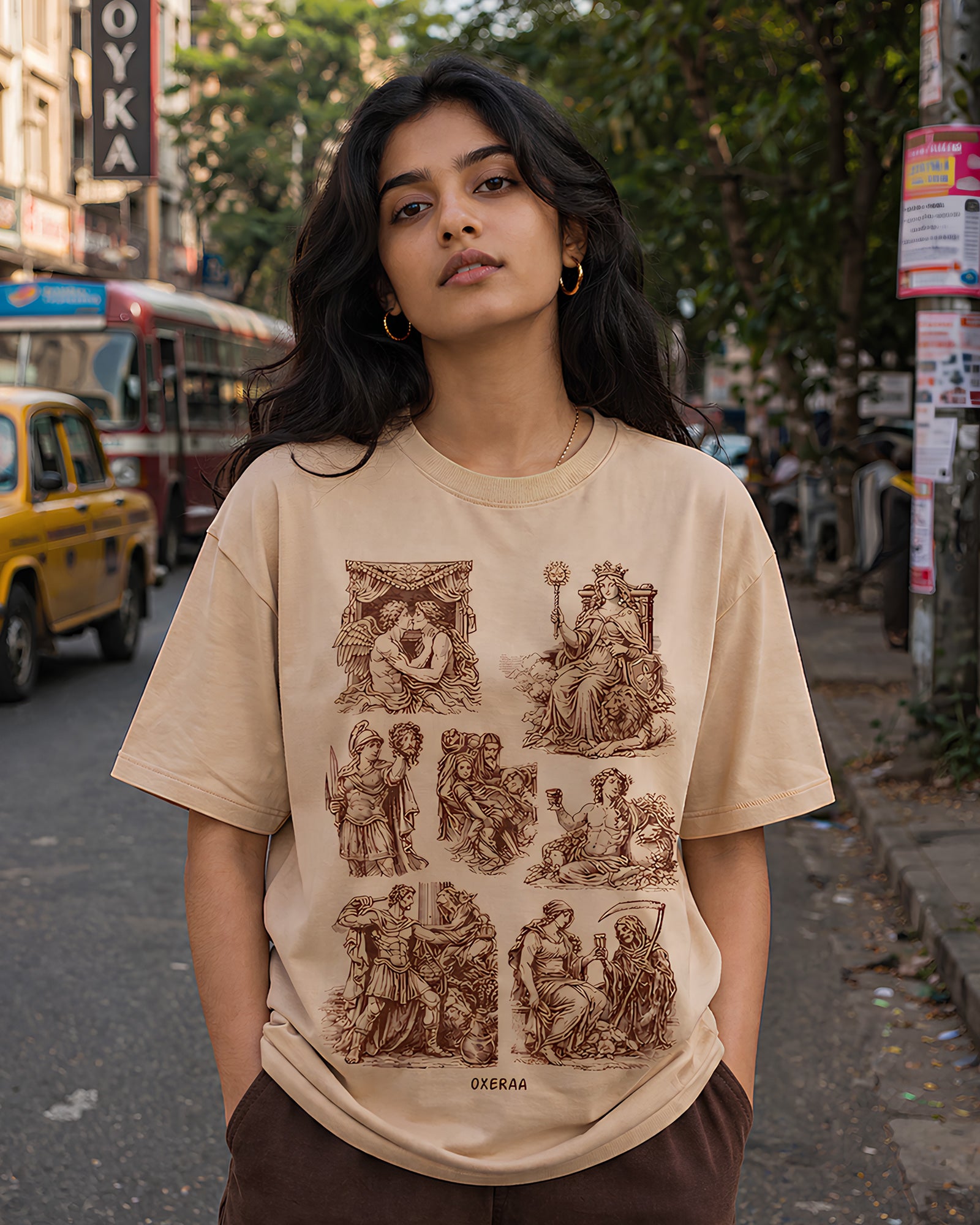 The Heroic Cycle Aesthetic Print - Oversized T-Shirt for Women
