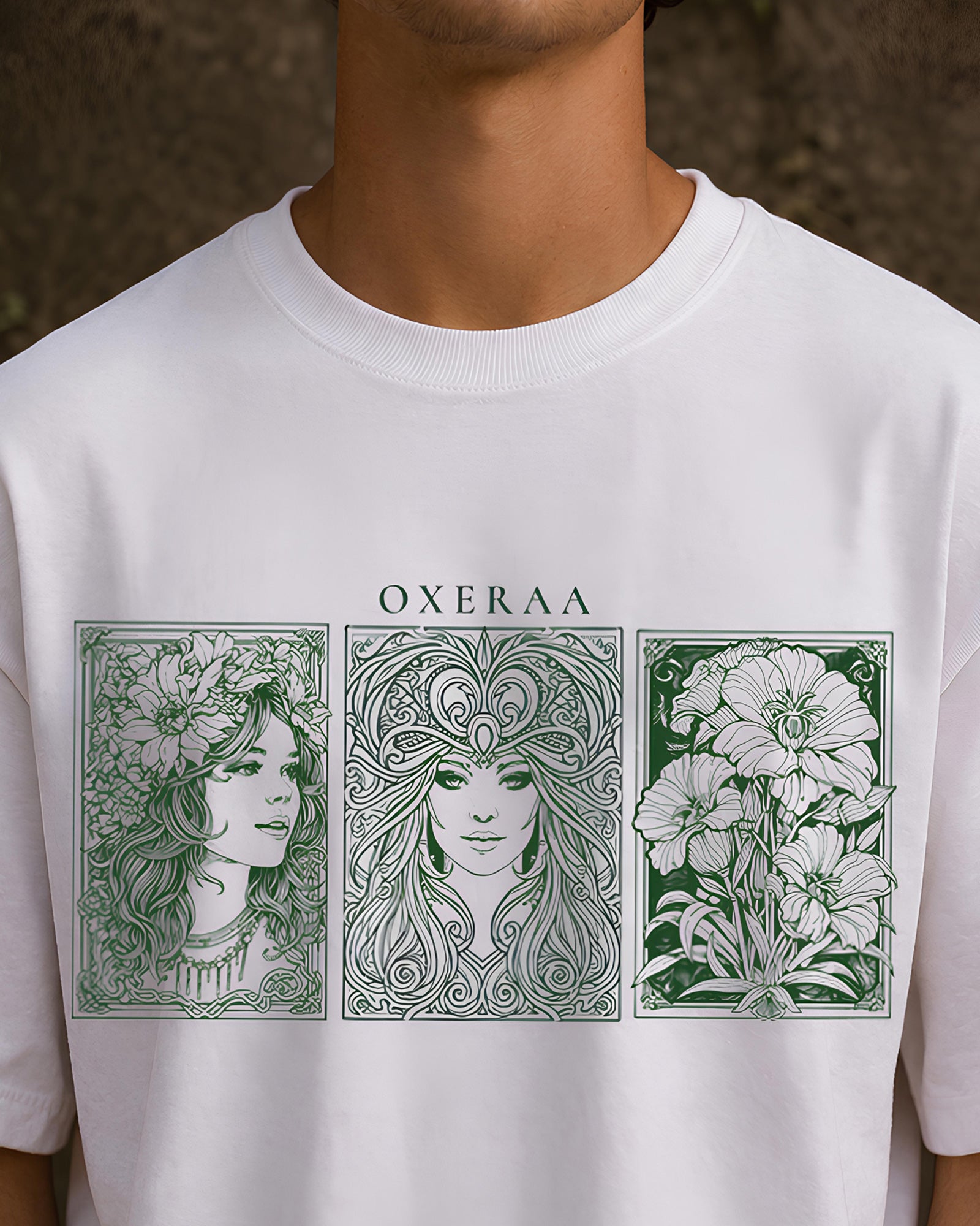 The Nouveau Beauty Aesthetic Print - Oversized T-Shirt for Men