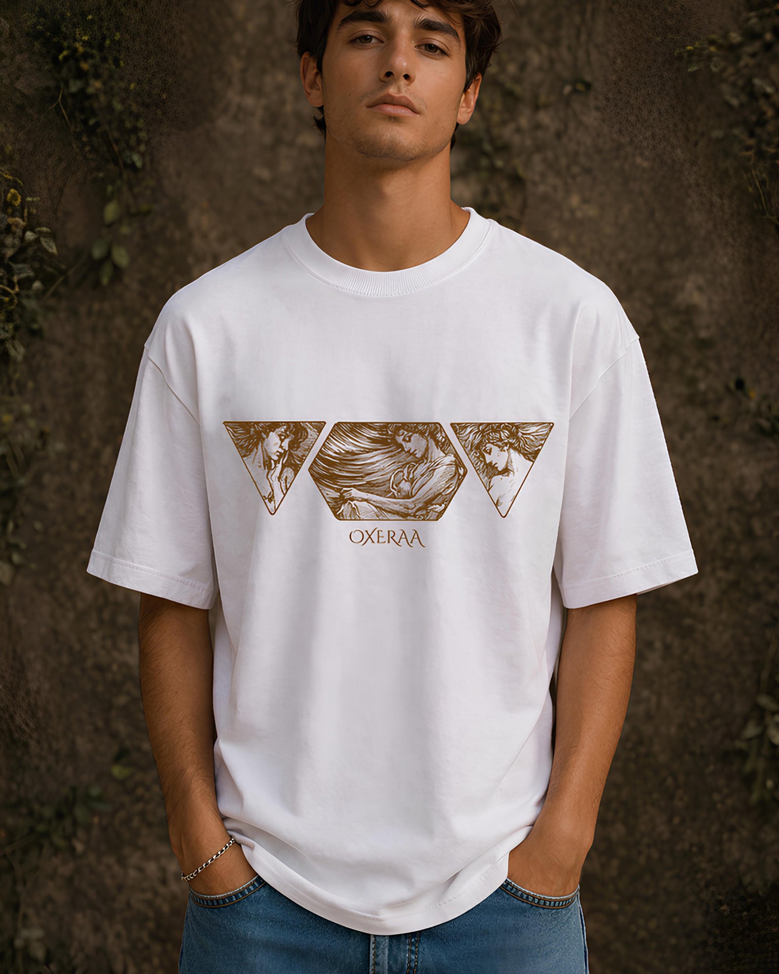 The Three Graces Aesthetic Print - Oversized T-Shirt for Men
