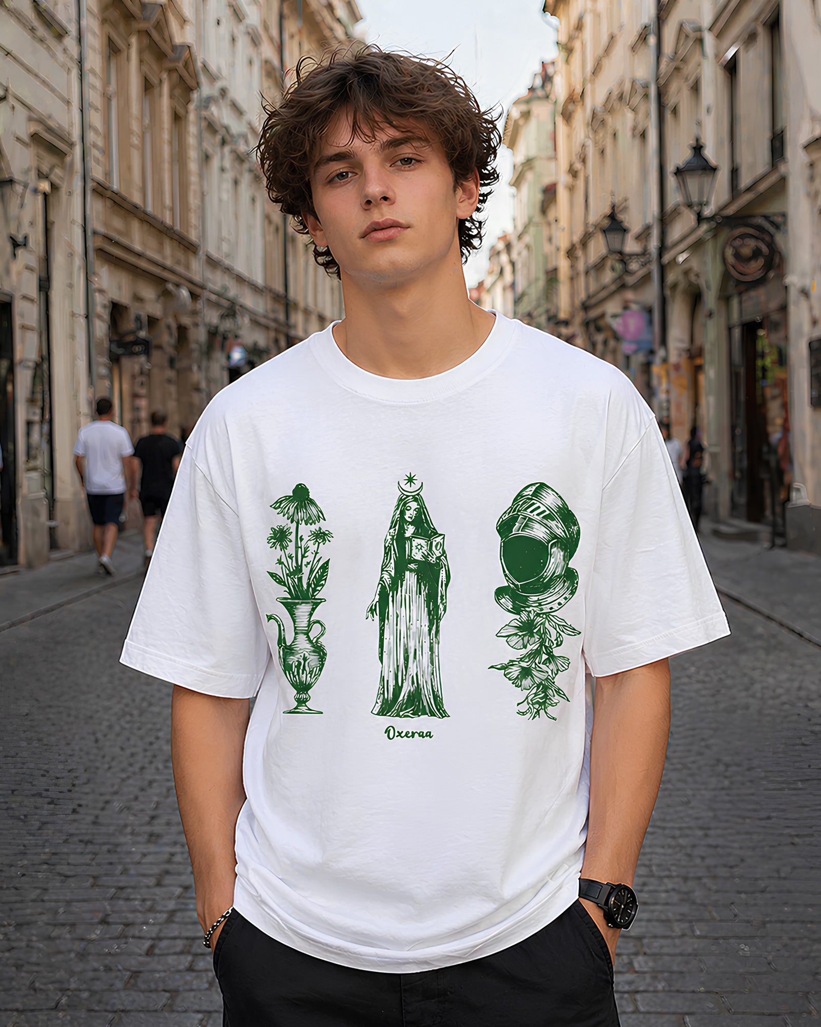 The Void Knight Aesthetic Print - Oversized T-Shirt for Men