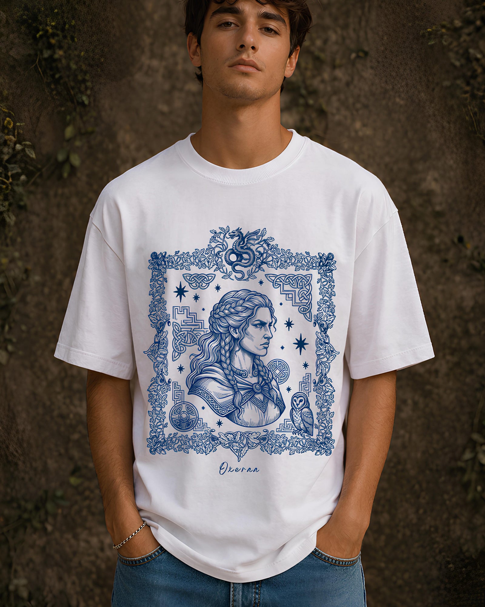 Valkyrie’s Oath Aesthetic Print - Oversized T-Shirt for Men