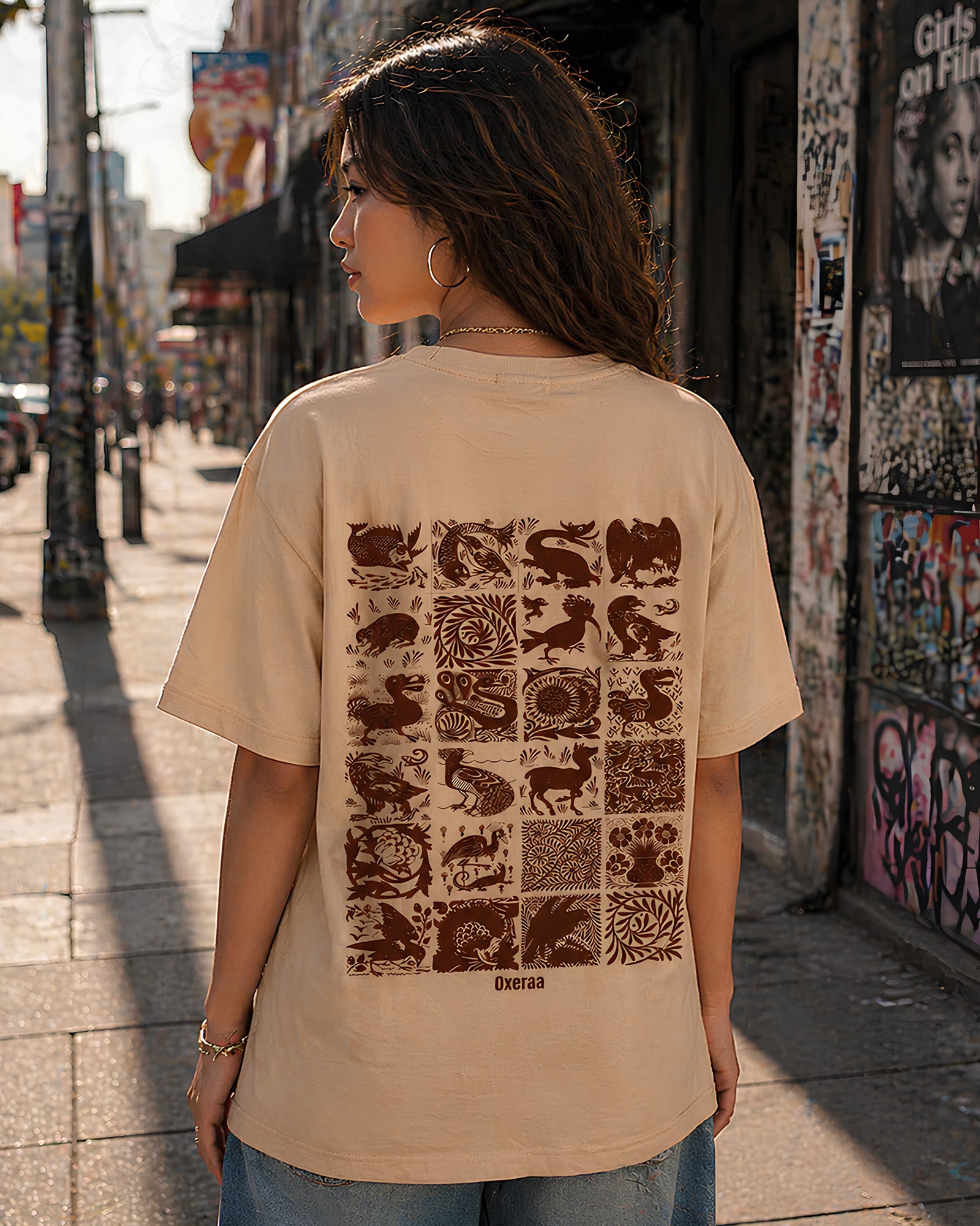 Whispers of the Wild Aesthetic Print - Oversized T-Shirt for Women